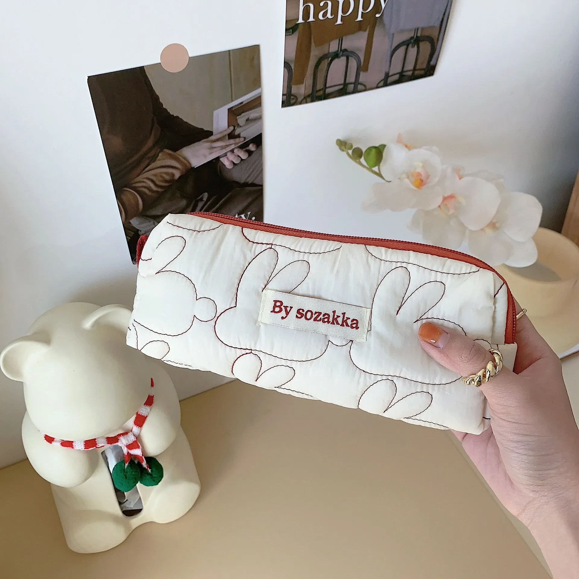 Rabbit Cosmetic Storage Bag Mini Portable Carry-on Girls Toiletry Storage Bag
