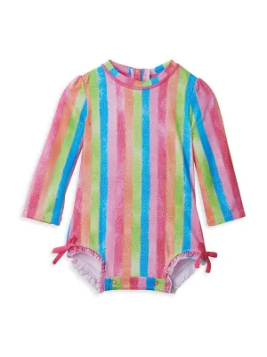 Rainbow Stripe Baby Rashguard Swimsuit