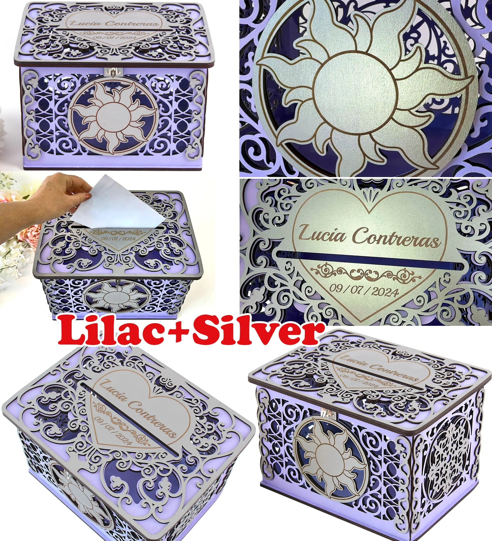 Rapunzel Quinceanera Card Box, Tangled Sun Wedding Card Box, Mis 15 Anos, Quinceanera Money Box, Sweet 16, Tangled Birthday Party Decor, Wedding Gift