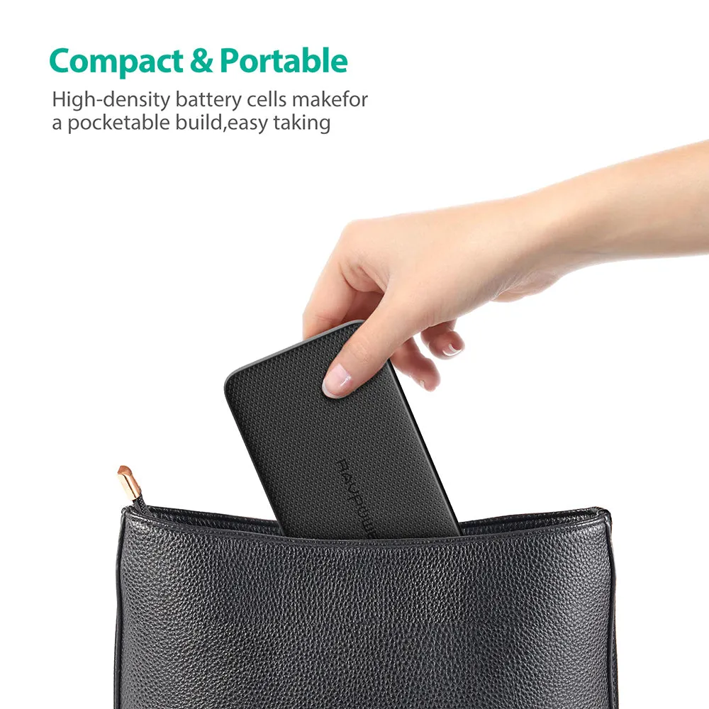 RAVPower - Portable Charger 5000mAh with Built-in Type C Cable