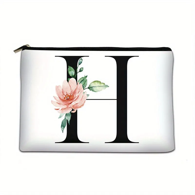 realaiot  Flower Pattern Zipper Coin Purse, Lightweight Clutch Purse, Portable Versatile Cosmetic Bag