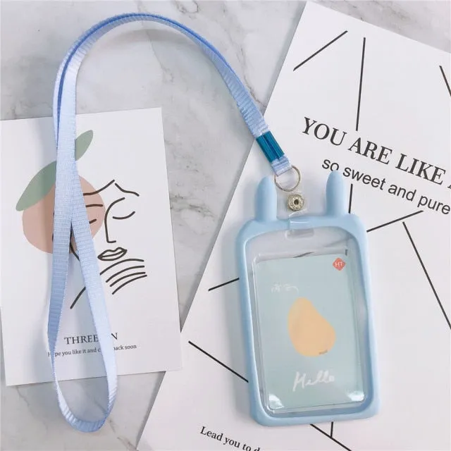 Realaiot High Quality Credit Card ID Holder Cute Cartoon Silicone  Bus Card Case Key Holder Ring Luggage Tag Trinket