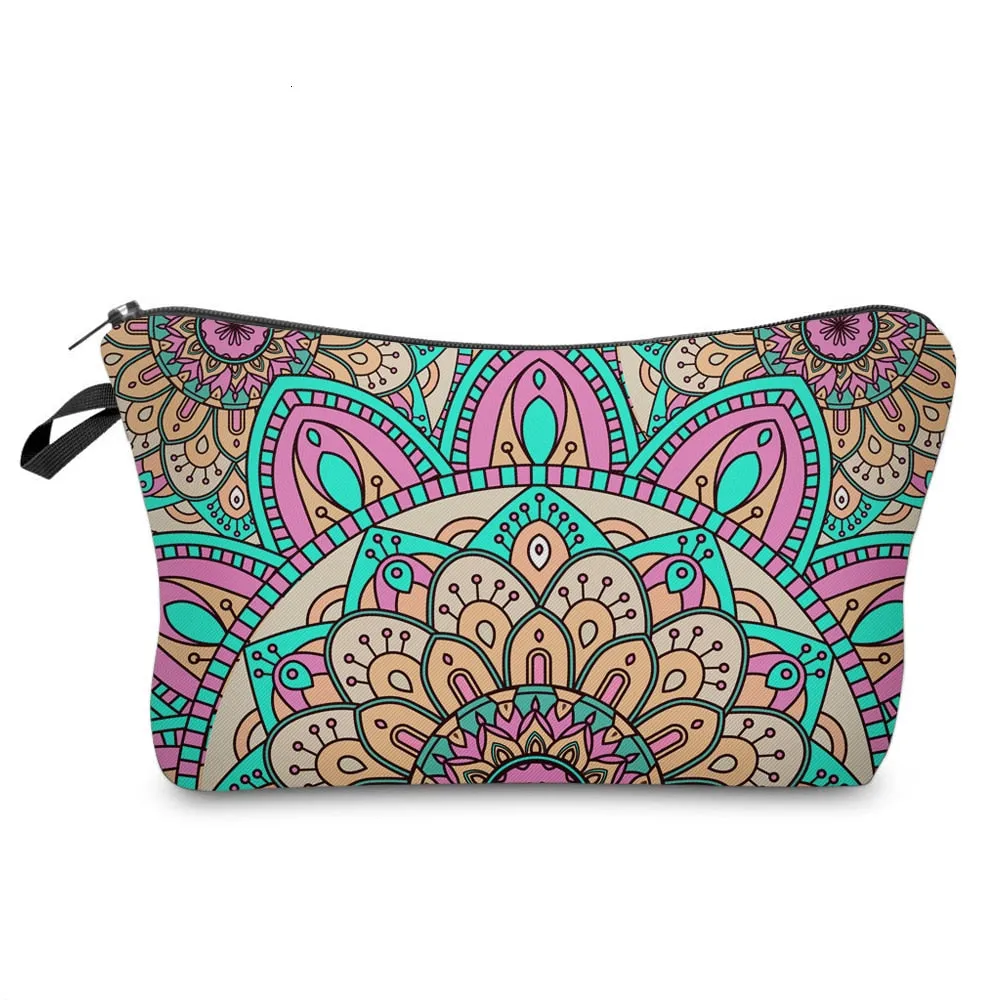 Realaiot Sloth Abstract Art  Cosmetic Bag Waterproof Printing Swanky Turtle Leaf Toilet Bag Custom Style for Travel