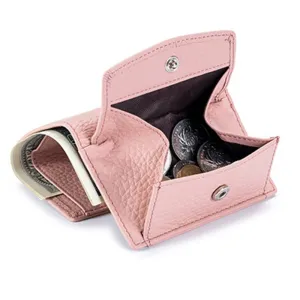 Realaiot Womens Wallets and Purses Genuine Leather Fashion Small Wallet with Mini Coin Pocket Rfid Blocking Purse Designer Portfel Damski
