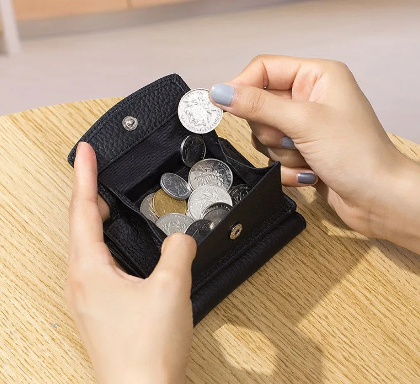 Realaiot Womens Wallets and Purses Genuine Leather Fashion Small Wallet with Mini Coin Pocket Rfid Blocking Purse Designer Portfel Damski