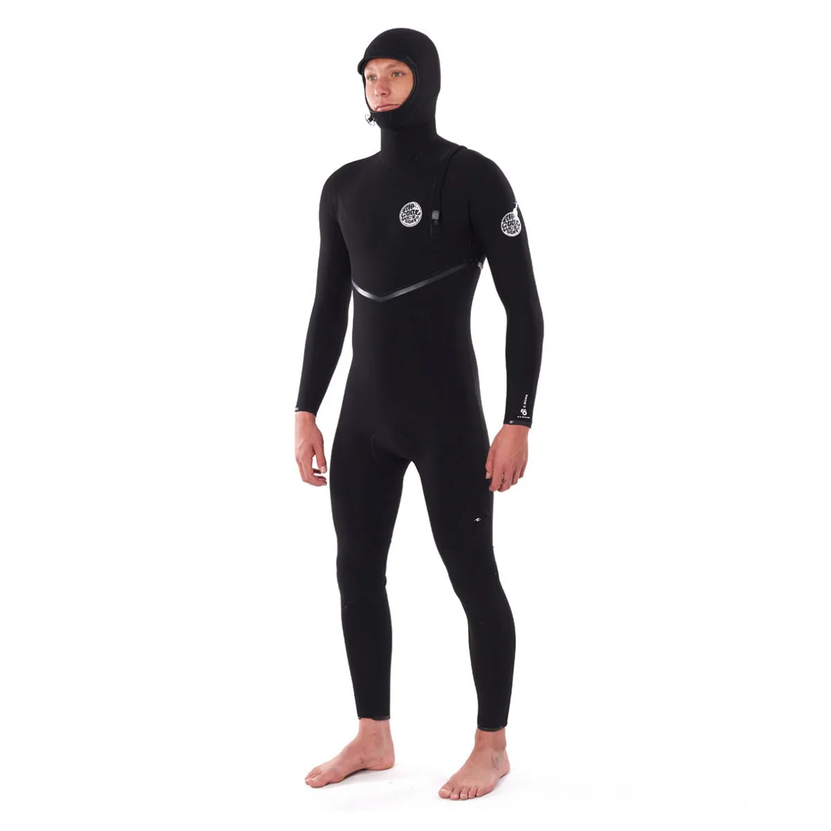 Rip Curl E Bomb 5/4mm Zip Free Hooded Wetsuit - Black