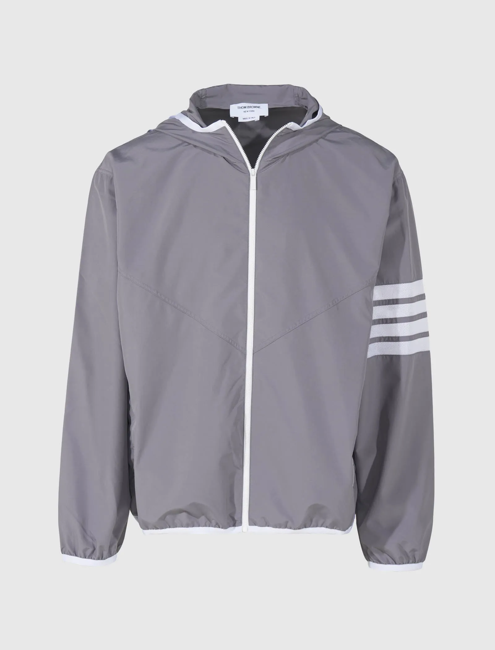 RIPSTOP MESH 4-BAR HOODED ZIP UP JACKET