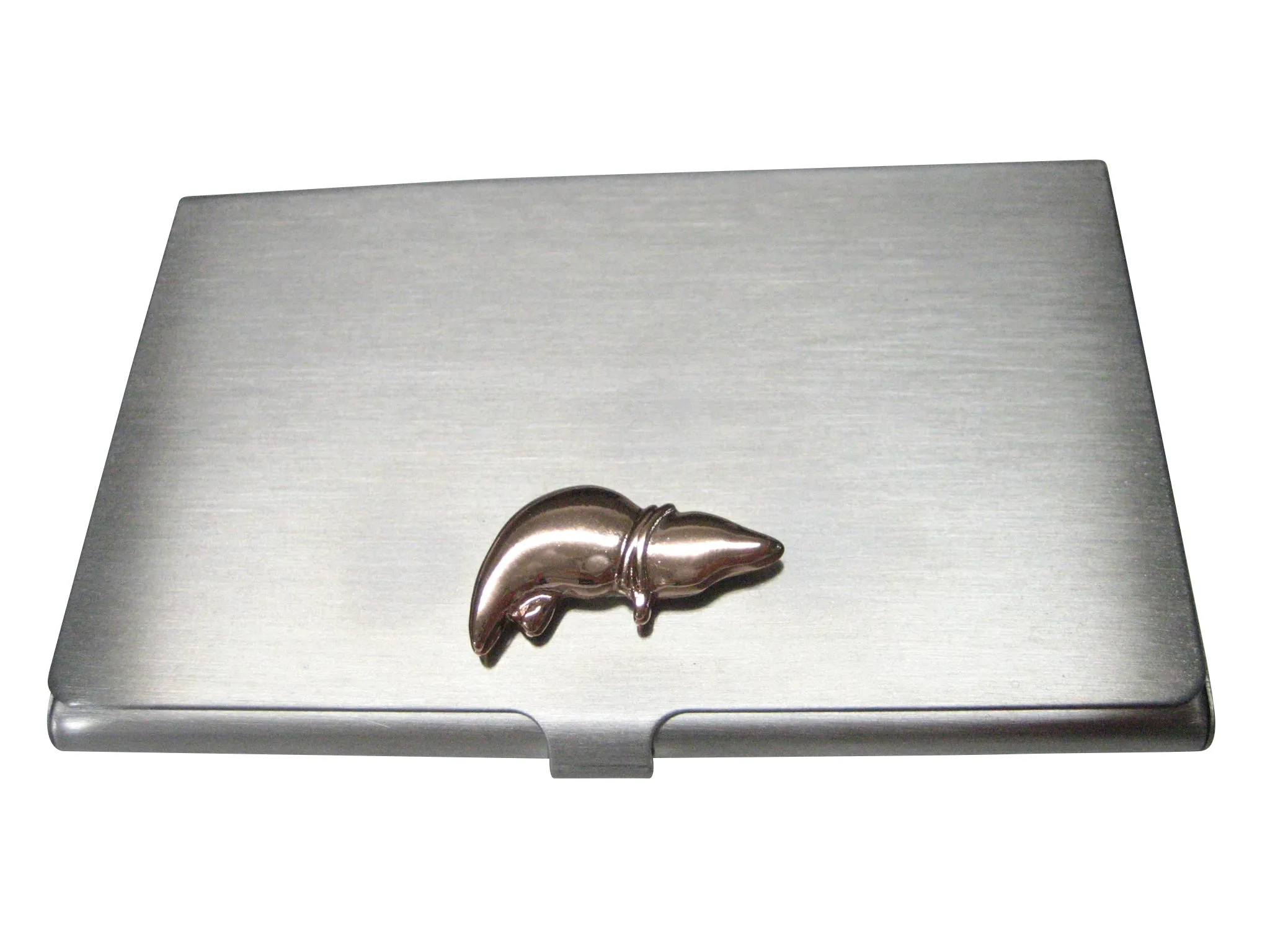 Rose Gold Toned Anatomical Medical Hepatologist Liver Business Card Holder