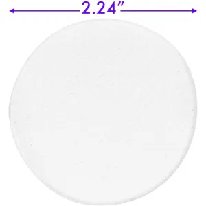 Round Rubber Foam Sponge with Smooth Buffed Edge - WHITE - 2.24" Diameter x 0.27" Thick / Case of 350 - 7 Bags of 50
