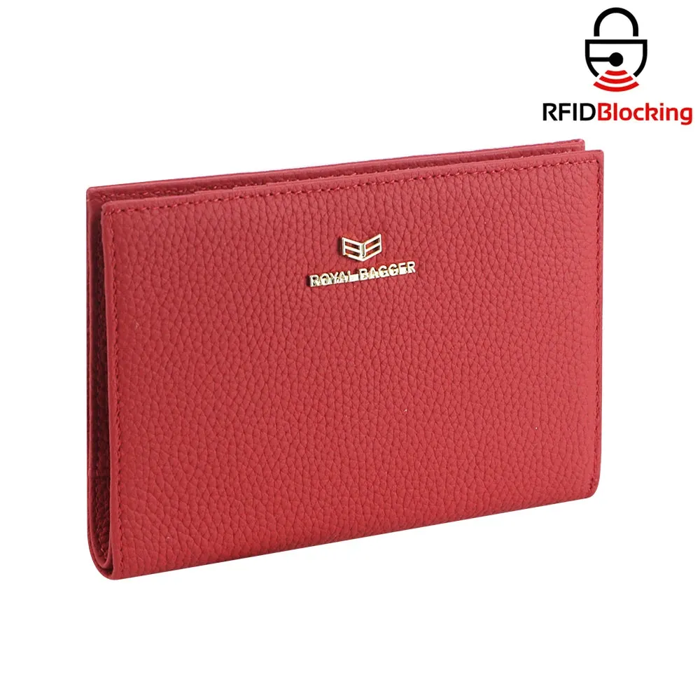 Royal Bagger Genuine Leather RFID Blocking Passport Wallets, Casual Style Credit Card Holder for Women, Travel Wallet Purse 3090