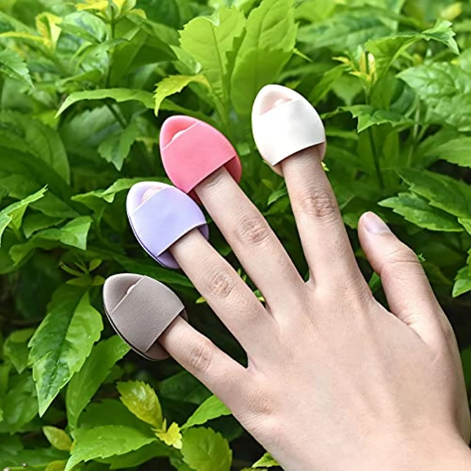 RUBIXIAN Finger Puff, 4 Pcs Mini Makeup Puff, Super Soft Beauty Makeup Tools, Latex-free Blending Sponge, Suitable For Foundation, Concealer, Repair Cream, Eye Shadow (Set of 4pcs)