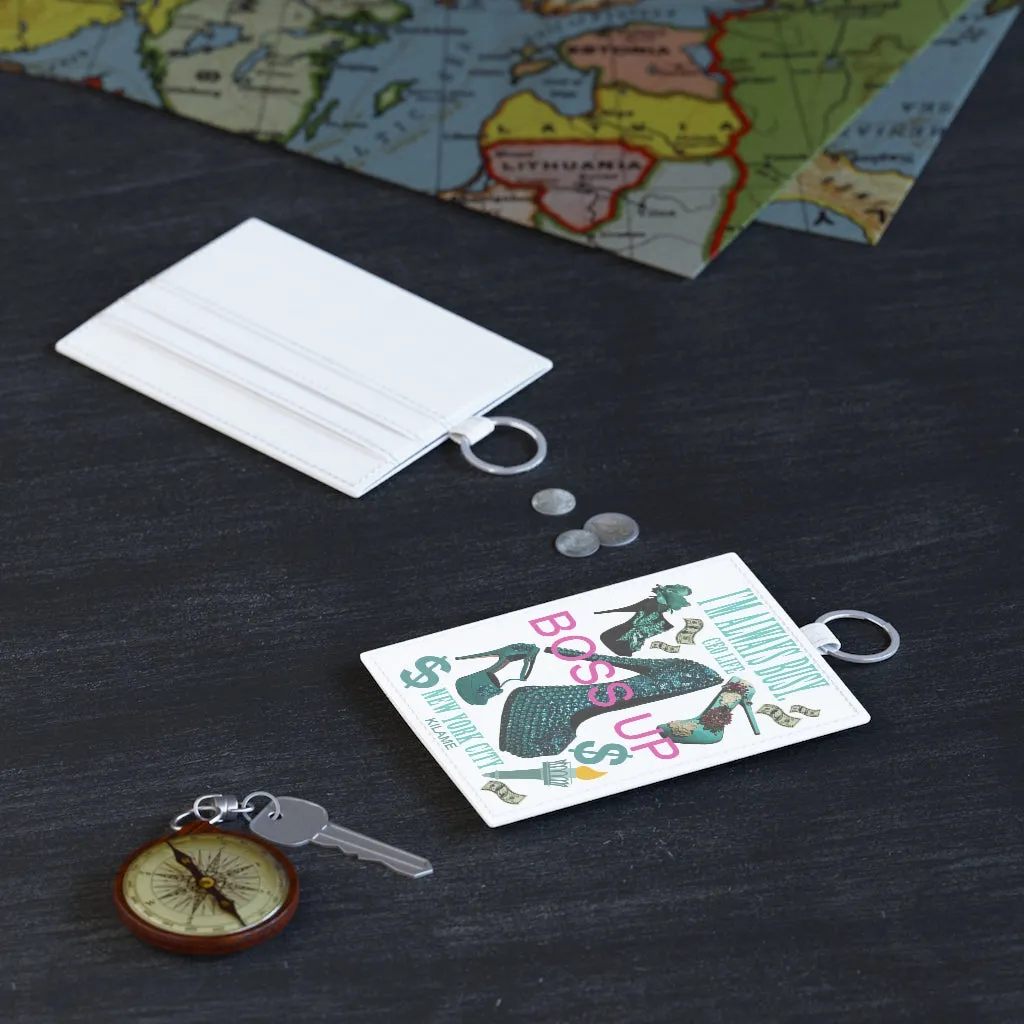 Saffiano Leather Card Holder 'Boss Up'