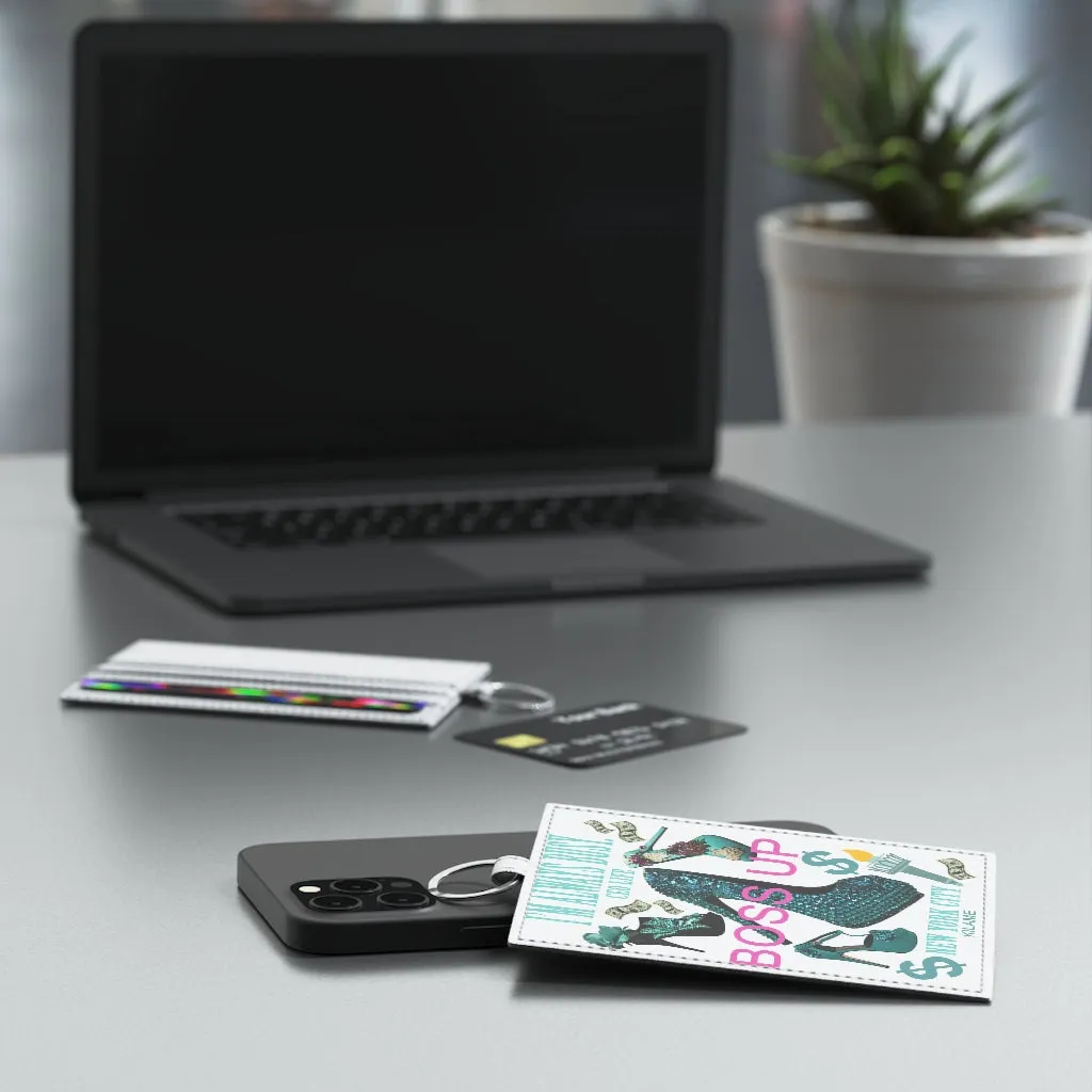 Saffiano Leather Card Holder 'Boss Up'
