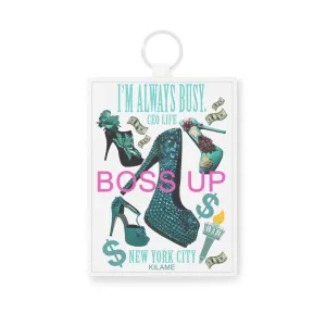 Saffiano Leather Card Holder 'Boss Up'