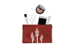 Saguaro Cosmetic Linen Pouch, College Student Gift , Mother's Day Gift,Christmas Gift