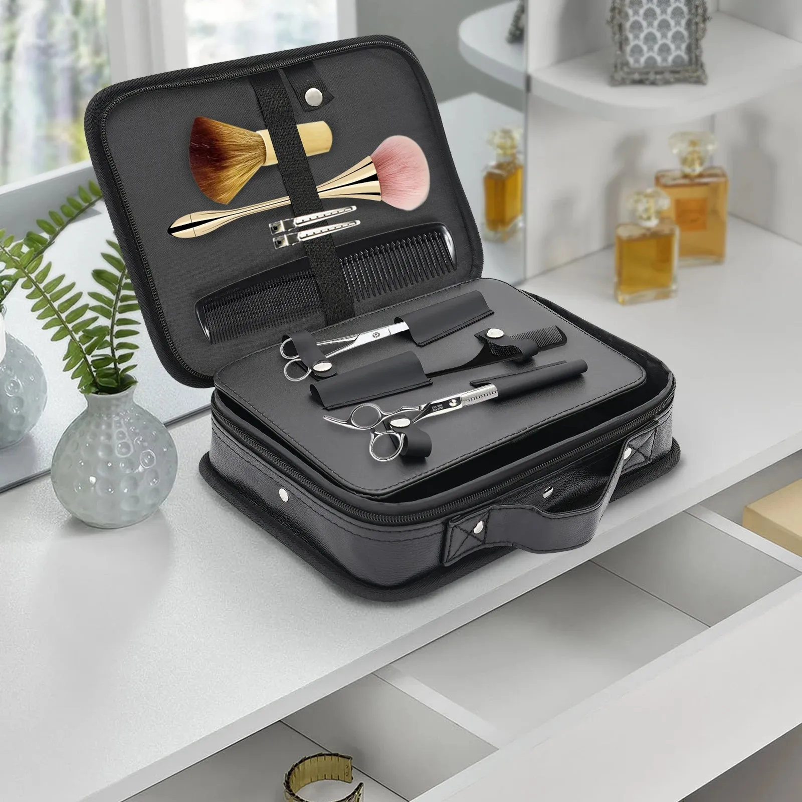 Salon Hairdressing Bag Large Capacity Portable And Lightweight Burr-free Edges Convenient Zipper Build to Last Black