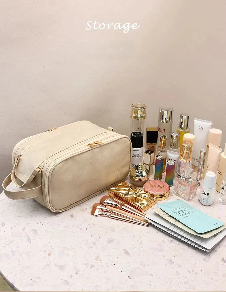 SCENNICBELLE™ Double Zipper Travel Makeup Brush Bag