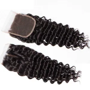 Sdamey Brazilian Deep Wave Human Hair 5X5 Lace Closure