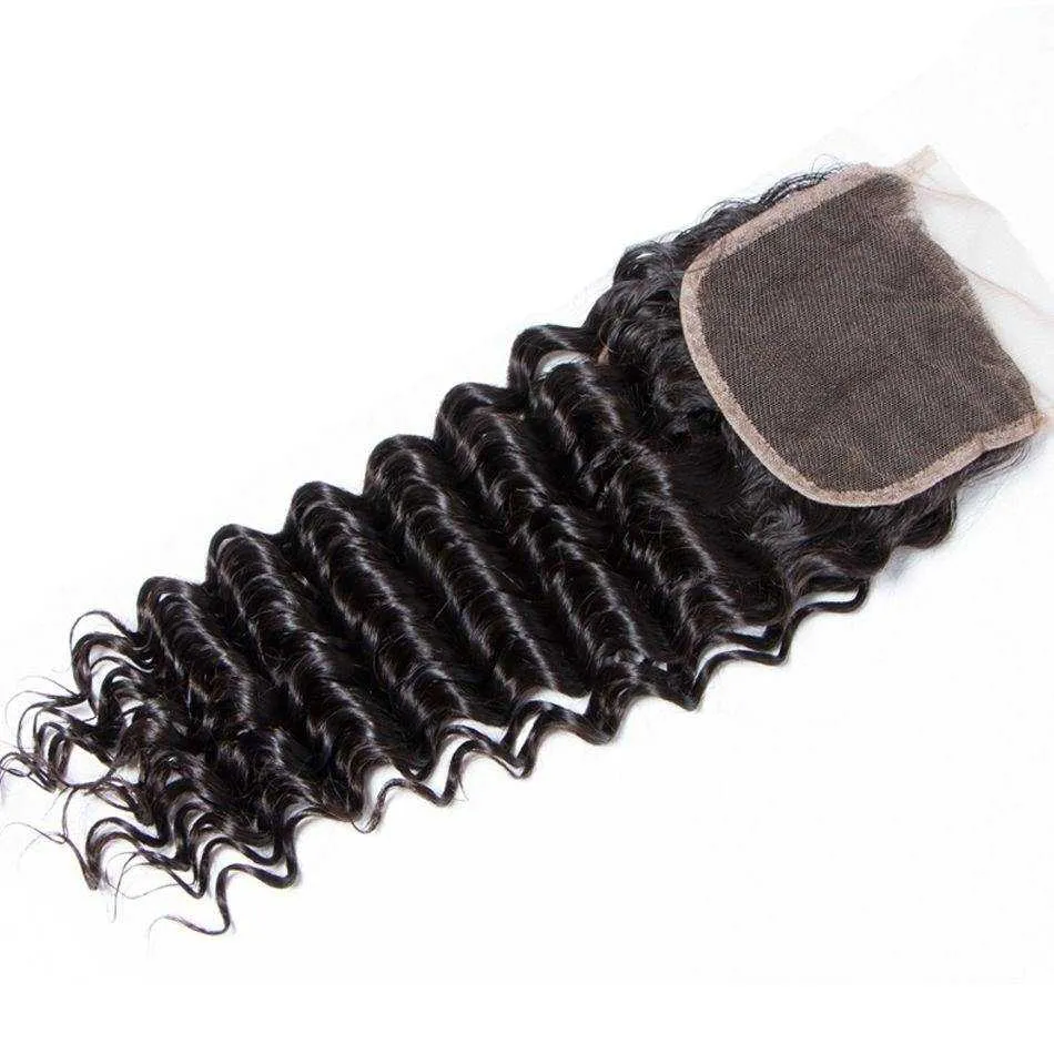 Sdamey Brazilian Deep Wave Human Hair 5X5 Lace Closure