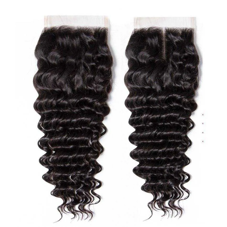 Sdamey Brazilian Deep Wave Human Hair 5X5 Lace Closure