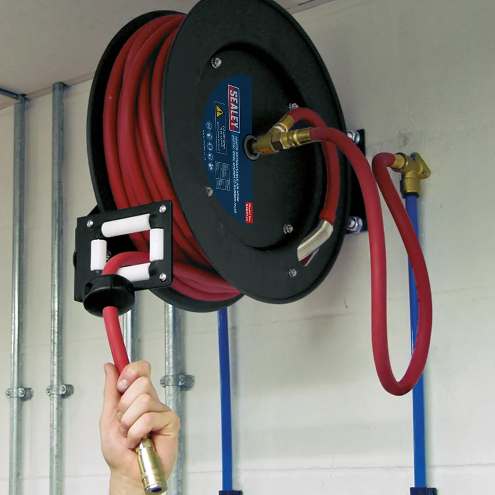 Sealey Retractable Air Hose Metal Reel 15m x 10mm - B