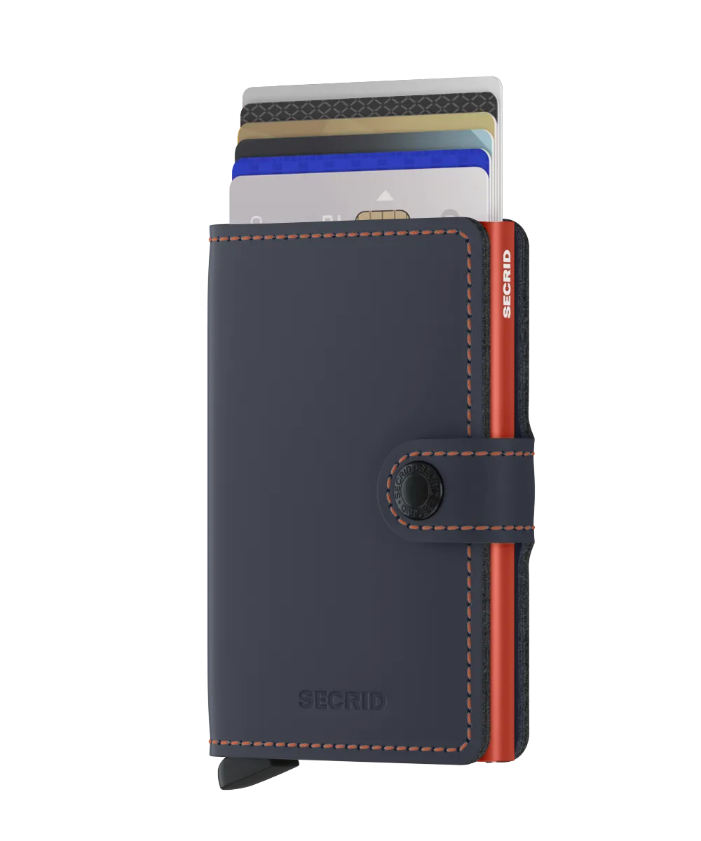 Secrid - Mini Wallet - Matte Night Blue & Orange
