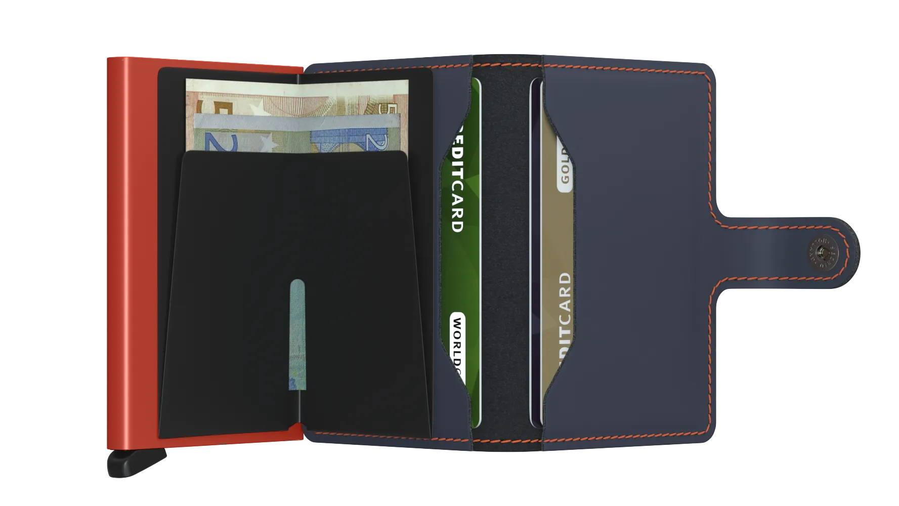Secrid - Mini Wallet - Matte Night Blue & Orange
