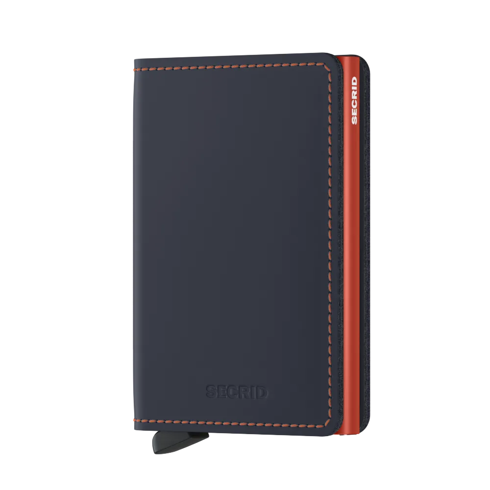 SECRID Slimwallet Matte - Nightblue & Orange