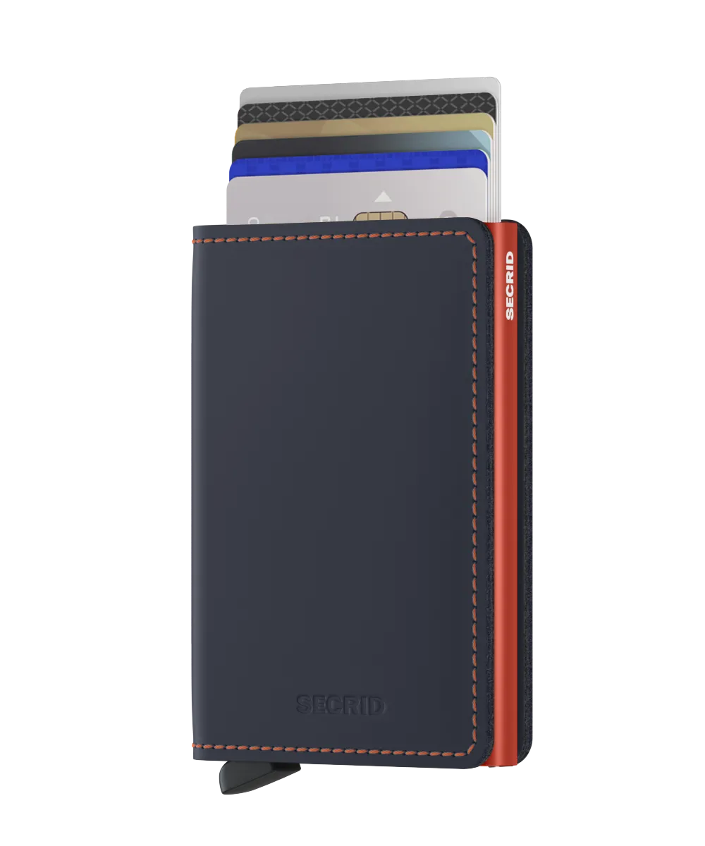 SECRID Slimwallet Matte - Nightblue & Orange
