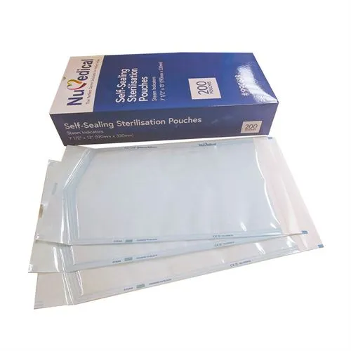 Self-Sealing Sterilisation Pouches, 50mm x 230mm, Class 4, 990614
