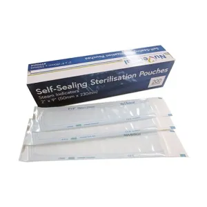 Self-Sealing Sterilisation Pouches, 50mm x 230mm, Class 4, 990614