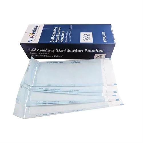 Self-Sealing Sterilisation Pouches, 50mm x 230mm, Class 4, 990614