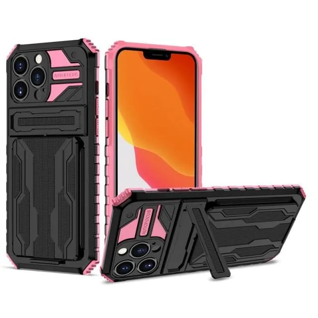Shockproof Card Holder Phone Case With Kickstand