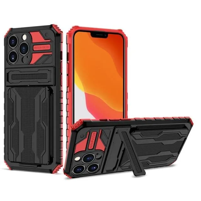 Shockproof Card Holder Phone Case With Kickstand
