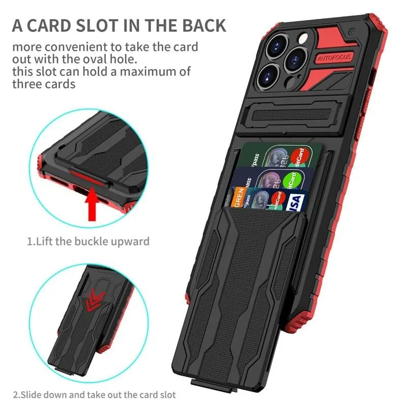 Shockproof Card Holder Phone Case With Kickstand