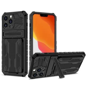 Shockproof Card Holder Phone Case With Kickstand