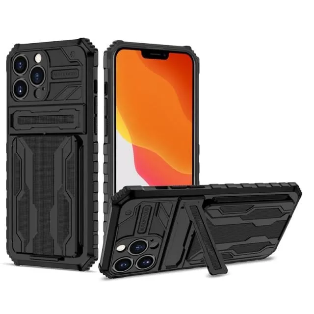Shockproof Card Holder Phone Case With Kickstand