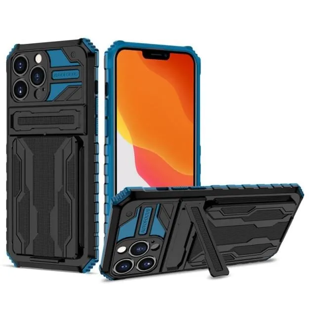 Shockproof Card Holder Phone Case With Kickstand