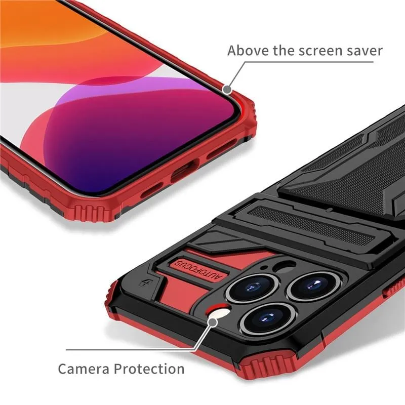 Shockproof Card Holder Phone Case With Kickstand