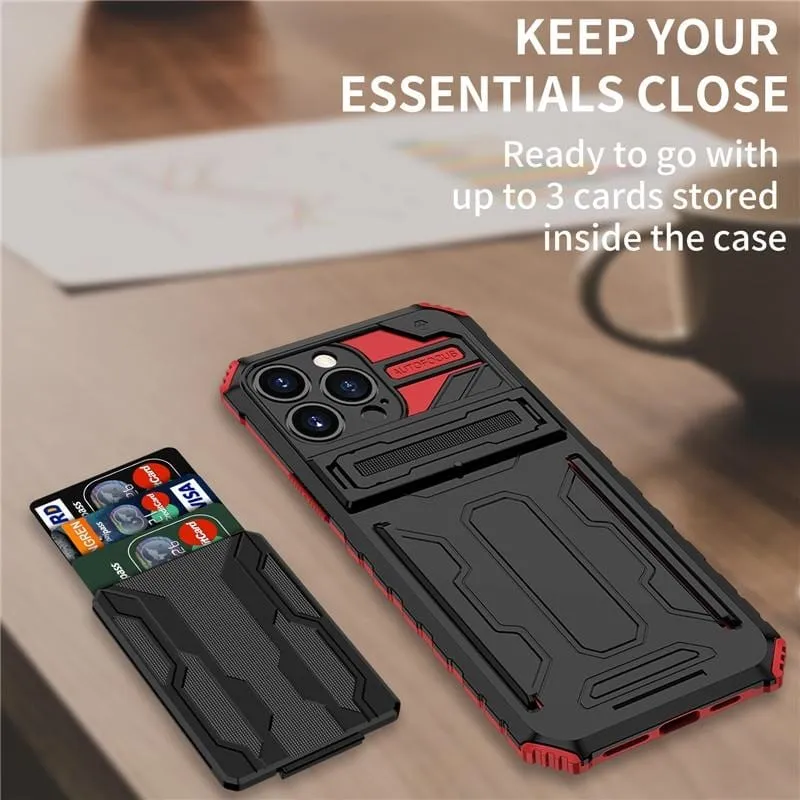 Shockproof Card Holder Phone Case With Kickstand