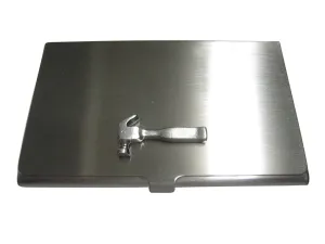 Silver Toned Construction Tool Hammer Business Card Holder