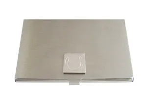 Silver Toned Etched Baseball Business Card Holder