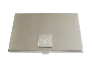 Silver Toned Etched Hermit Crab Business Card Holder