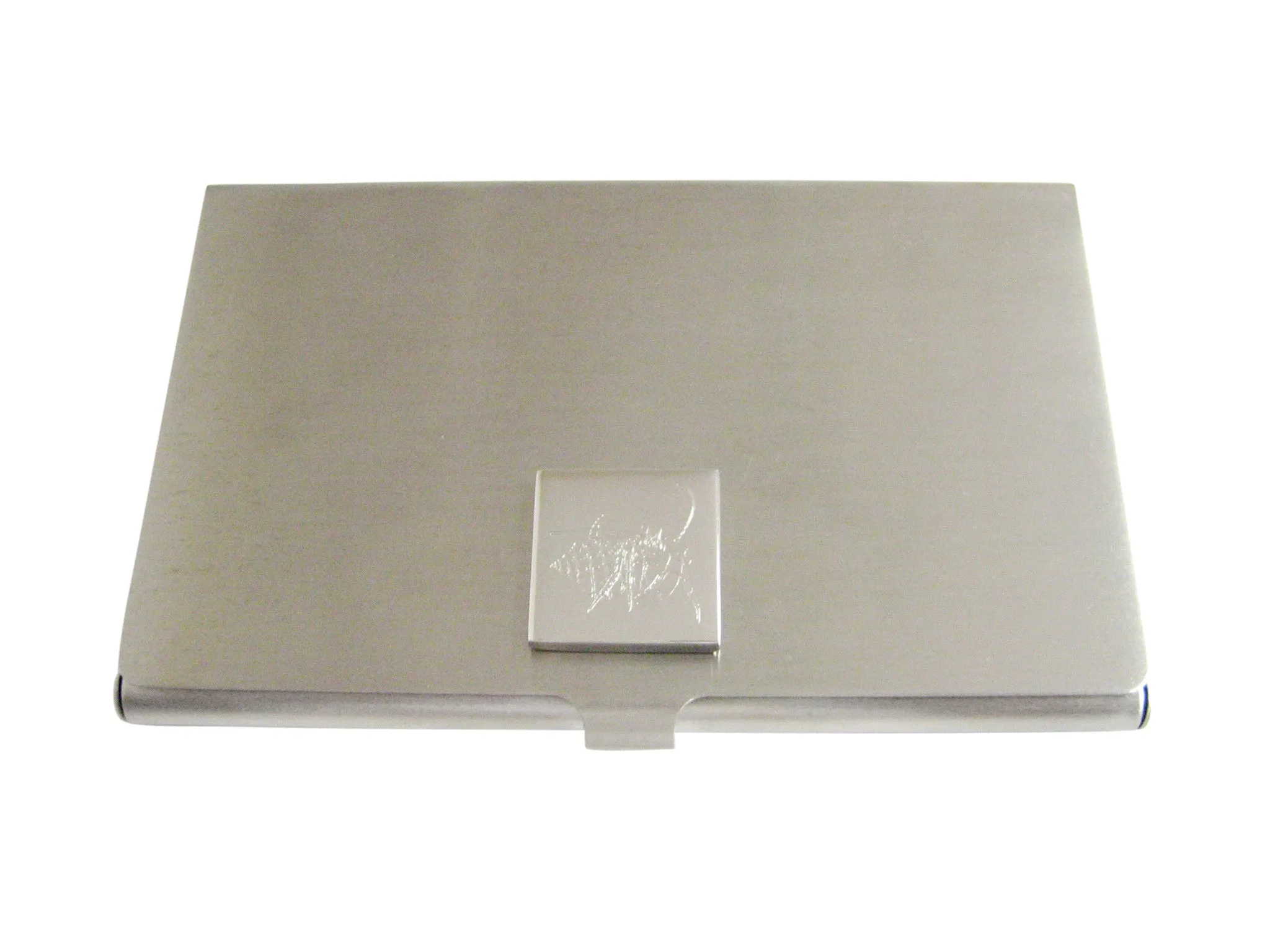 Silver Toned Etched Hermit Crab Business Card Holder