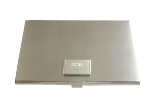 Silver Toned Etched Saudi Arabia Flag Business Card Holder
