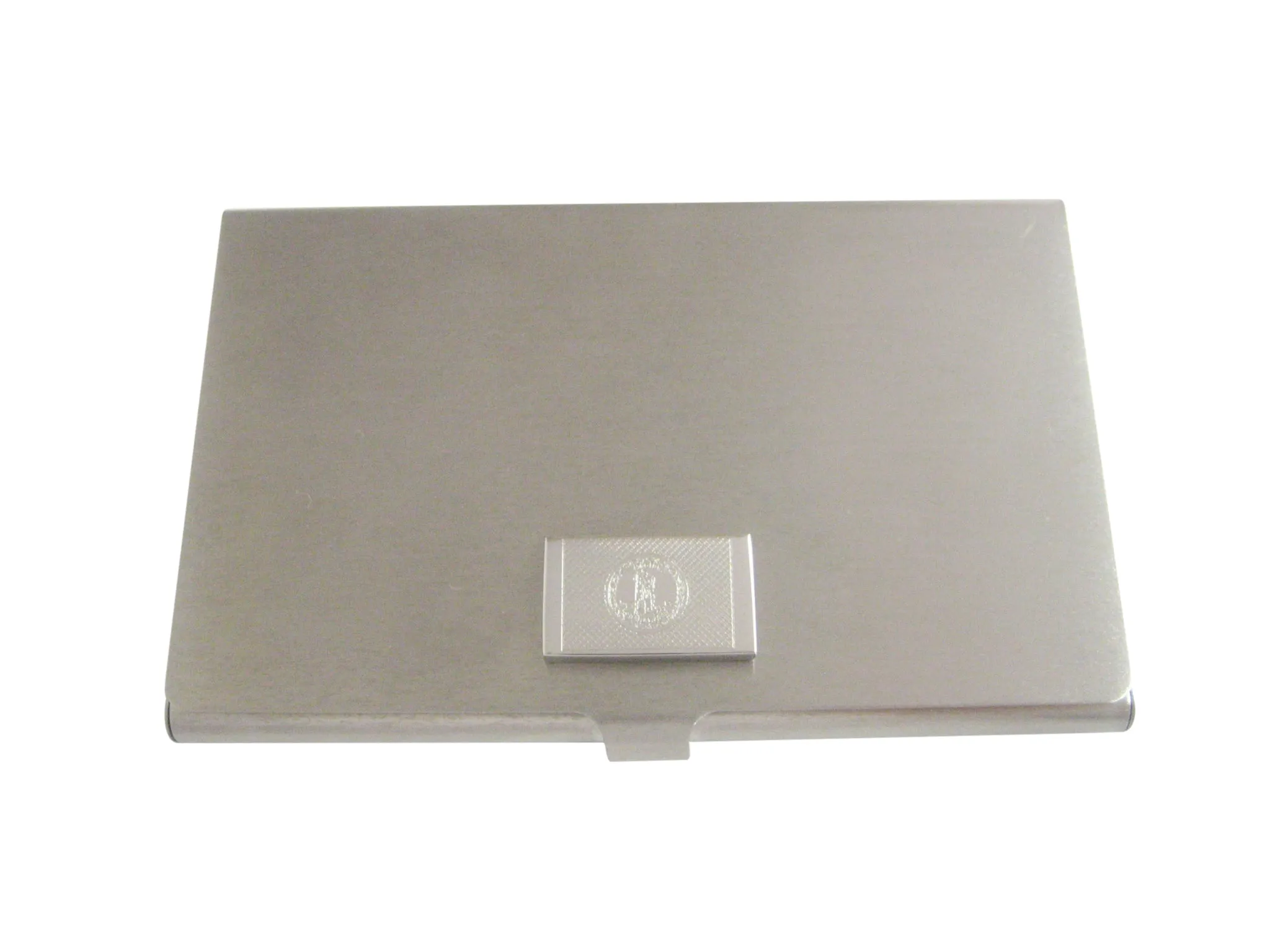Silver Toned Etched Virginia State Flag Business Card Holder