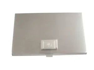 Silver Toned Etched Wyoming State Flag Business Card Holder