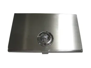 Silver Toned Explorers Hat Business Card Holder
