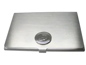 Silver Toned Oval Etched Catfish Business Card Holder