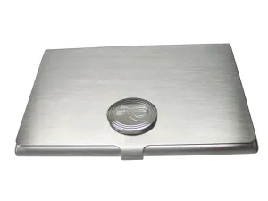 Silver Toned Oval Etched Eel Fish Business Card Holder